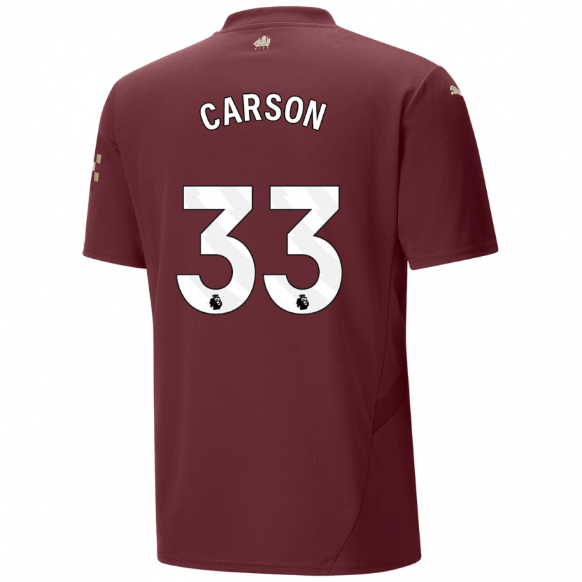 Criança Camisola Scott Carson #33 Marrom Terceiro 2024/25 Camisa Brasil