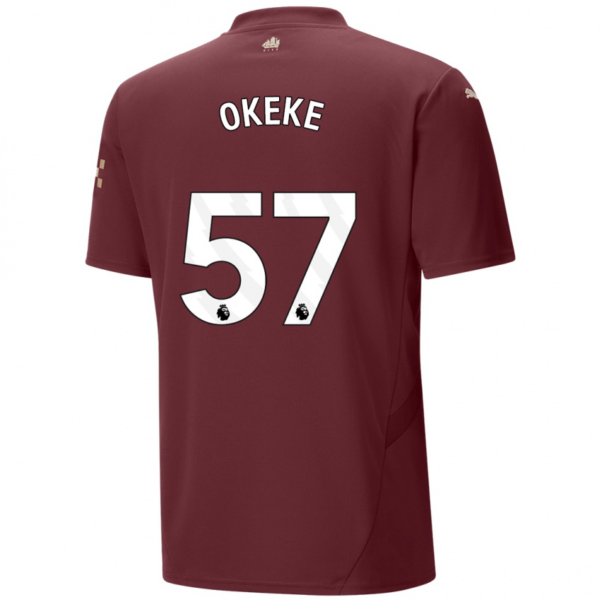 Criança Camisola Michael Okeke #57 Marrom Terceiro 2024/25 Camisa Brasil