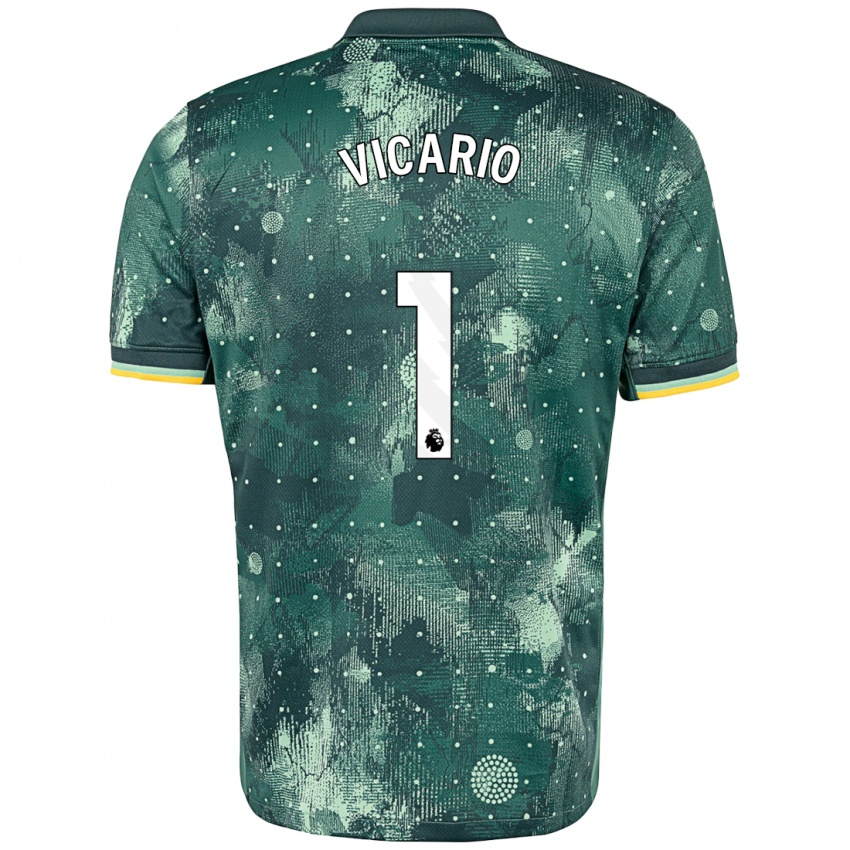 Criança Camisola Guglielmo Vicario #1 Verde Menta Terceiro 2024/25 Camisa Brasil