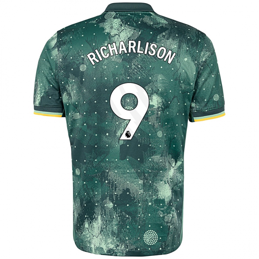 Criança Camisola Richarlison #9 Verde Menta Terceiro 2024/25 Camisa Brasil