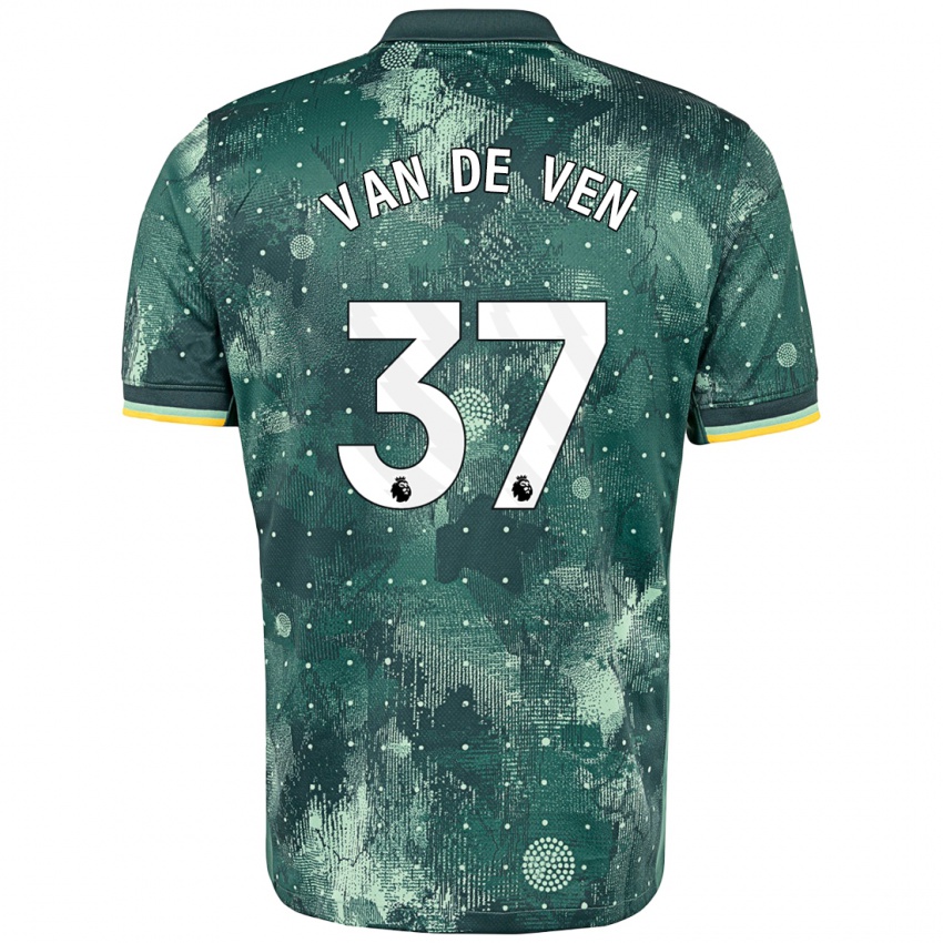 Criança Camisola Micky Van De Ven #37 Verde Menta Terceiro 2024/25 Camisa Brasil