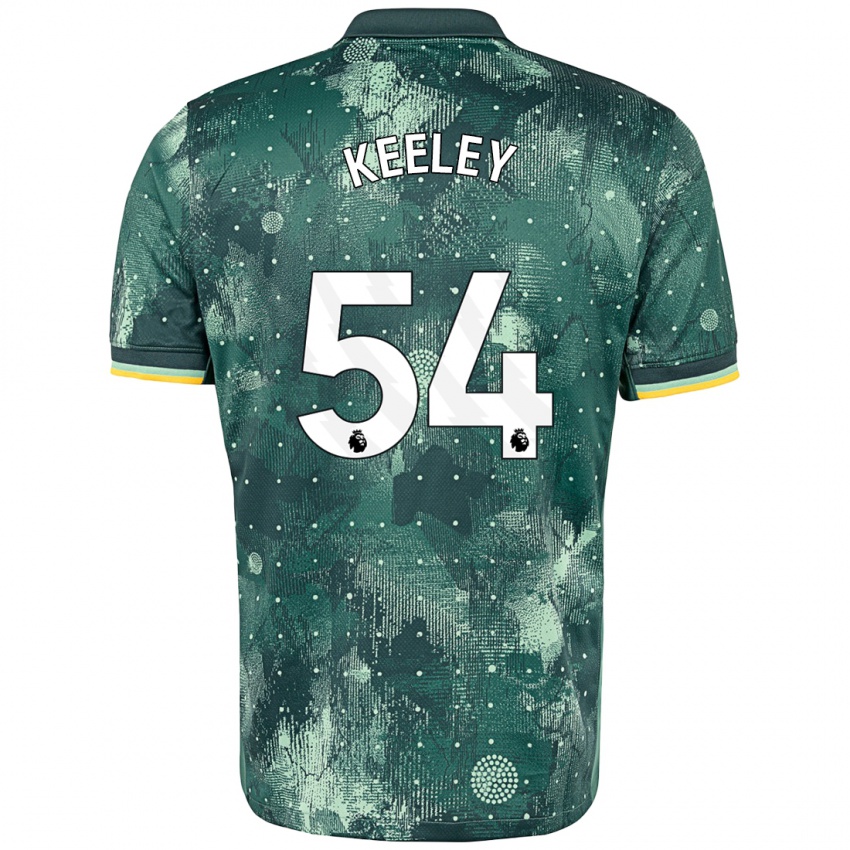 Criança Camisola Josh Keeley #54 Verde Menta Terceiro 2024/25 Camisa Brasil