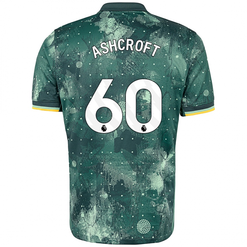 Criança Camisola Tyrell Ashcroft #60 Verde Menta Terceiro 2024/25 Camisa Brasil