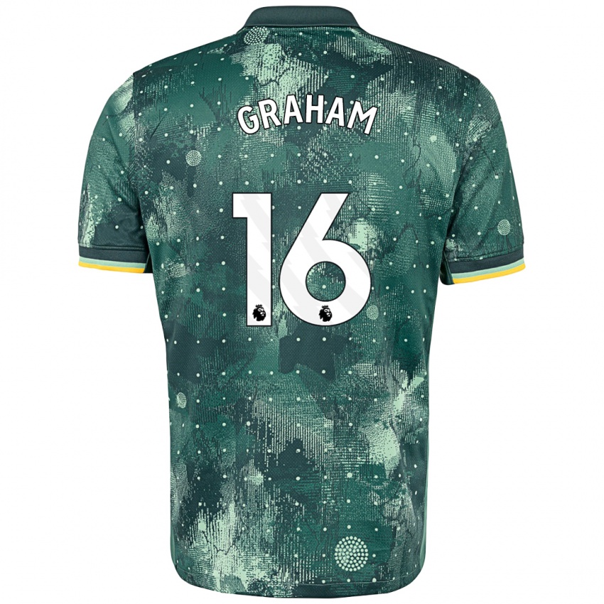 Criança Camisola Kit Graham #16 Verde Menta Terceiro 2024/25 Camisa Brasil