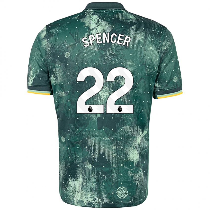 Criança Camisola Rebecca Spencer #22 Verde Menta Terceiro 2024/25 Camisa Brasil