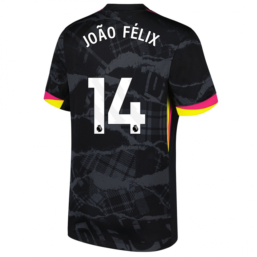 Criança Camisola Joao Felix #14 Rosa Preto Terceiro 2024/25 Camisa Brasil