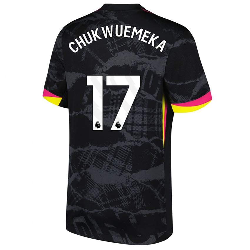 Criança Camisola Carney Chukwuemeka #17 Rosa Preto Terceiro 2024/25 Camisa Brasil