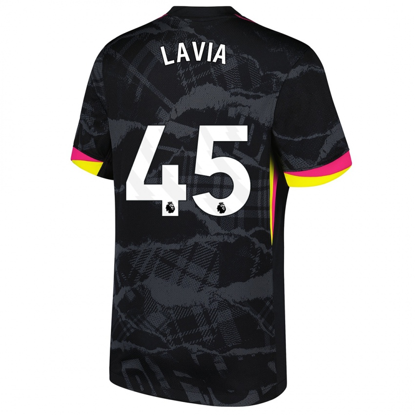 Criança Camisola Roméo Lavia #45 Rosa Preto Terceiro 2024/25 Camisa Brasil