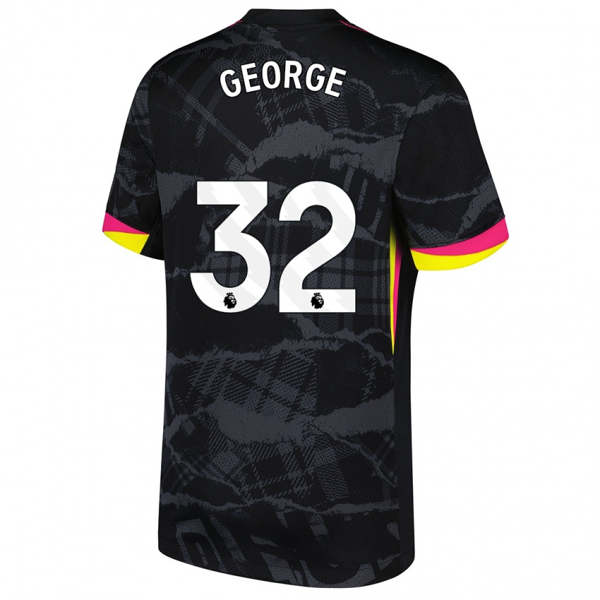 Criança Camisola Tyrique George #32 Rosa Preto Terceiro 2024/25 Camisa Brasil