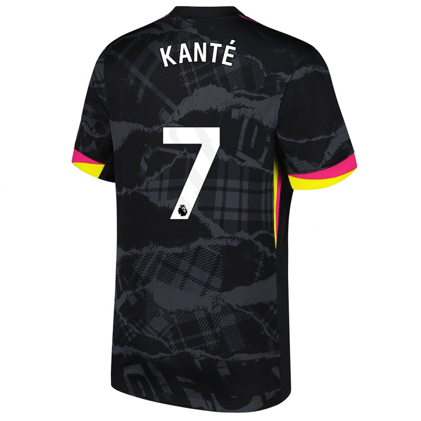 Criança Camisola N'golo Kante #7 Rosa Preto Terceiro 2024/25 Camisa Brasil