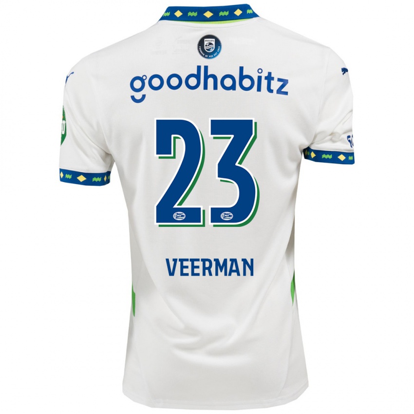 Criança Camisola Joey Veerman #23 Branco Azul Escuro Terceiro 2024/25 Camisa Brasil