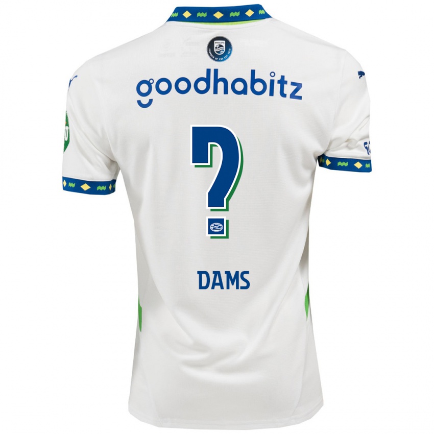 Criança Camisola Matteo Dams #0 Branco Azul Escuro Terceiro 2024/25 Camisa Brasil