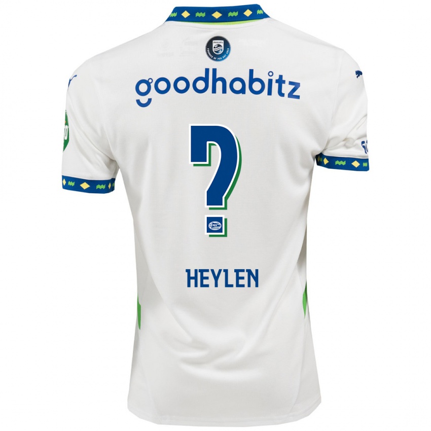 Criança Camisola Jens Heylen #0 Branco Azul Escuro Terceiro 2024/25 Camisa Brasil