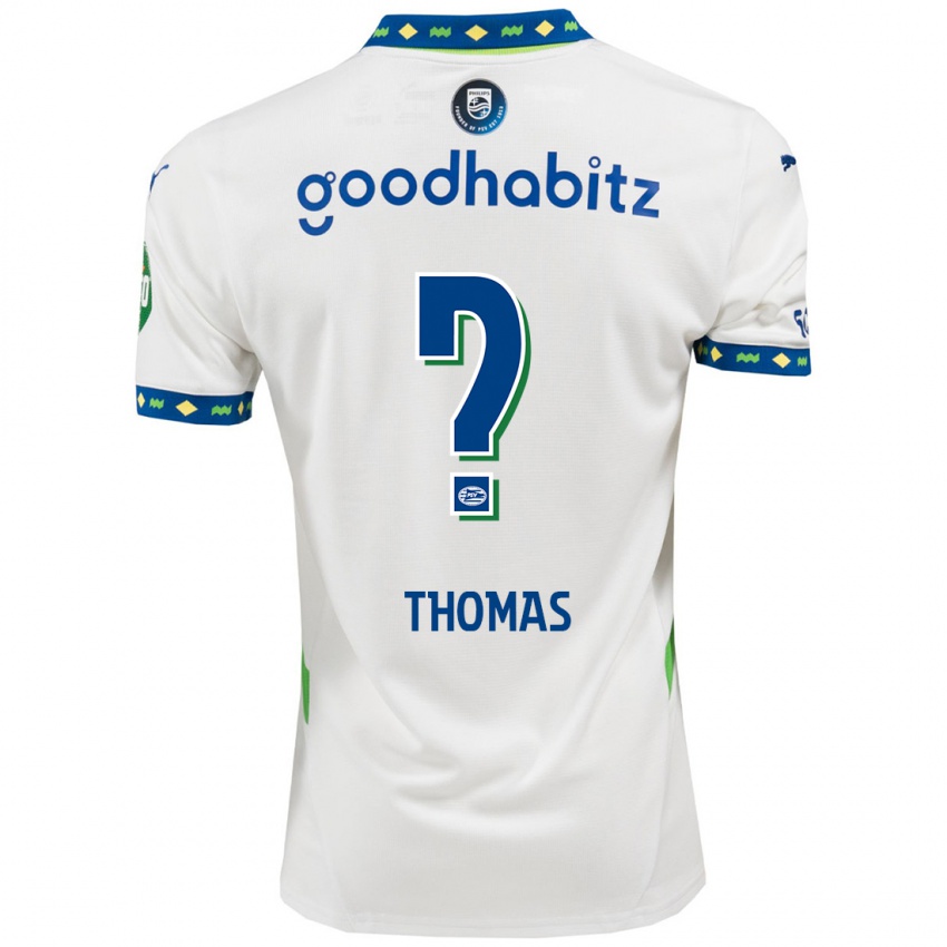 Criança Camisola Ayodele Thomas #0 Branco Azul Escuro Terceiro 2024/25 Camisa Brasil