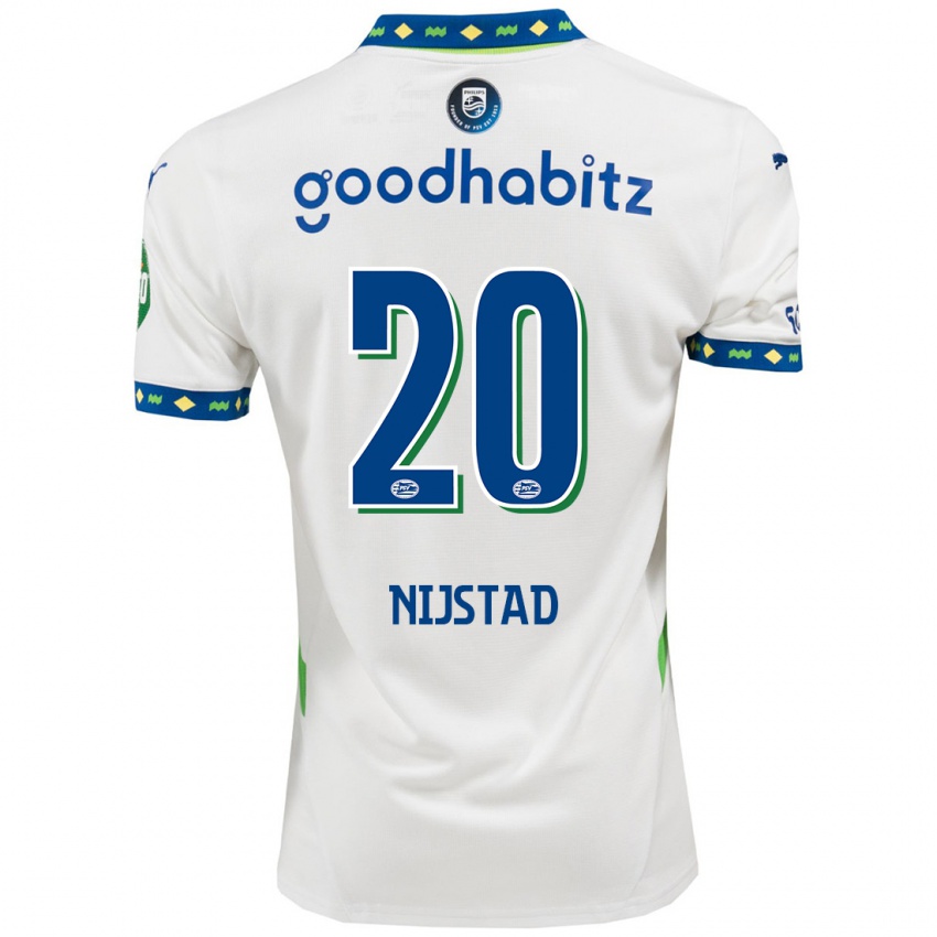 Criança Camisola Nina Nijstad #20 Branco Azul Escuro Terceiro 2024/25 Camisa Brasil