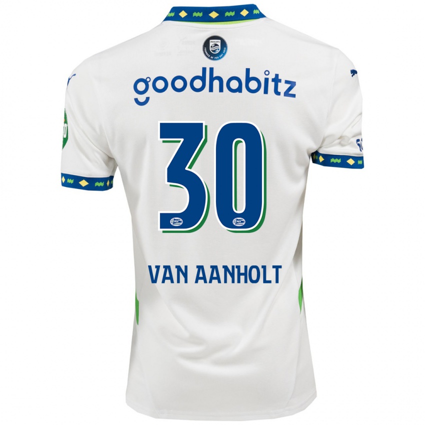 Criança Camisola Patrick Van Aanholt #30 Branco Azul Escuro Terceiro 2024/25 Camisa Brasil