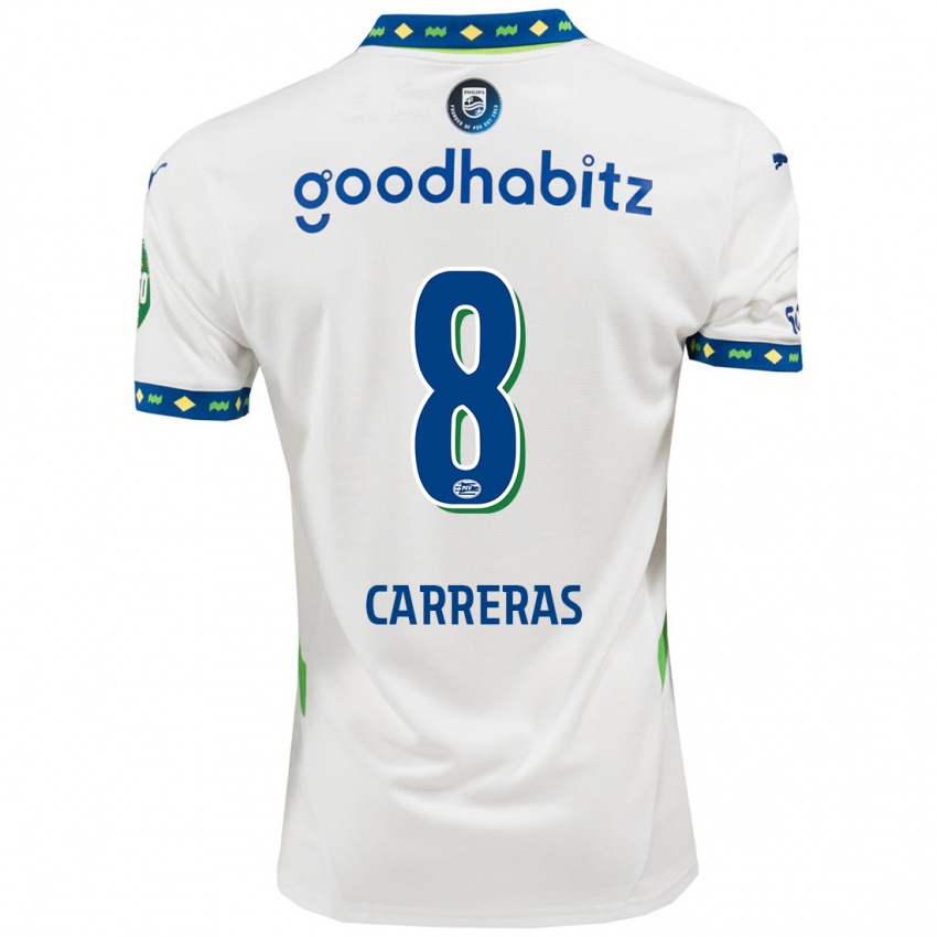 Criança Camisola Georgina Carreras #8 Branco Azul Escuro Terceiro 2024/25 Camisa Brasil