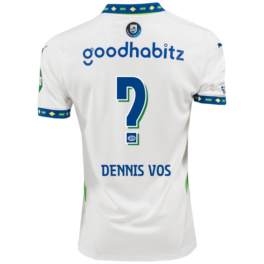 Criança Camisola Dennis Vos #0 Branco Azul Escuro Terceiro 2024/25 Camisa Brasil