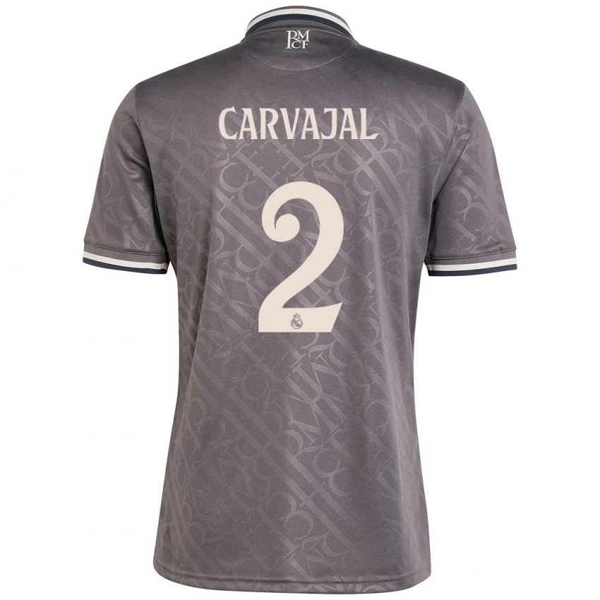 Criança Camisola Daniel Carvajal #2 Carvão Terceiro 2024/25 Camisa Brasil