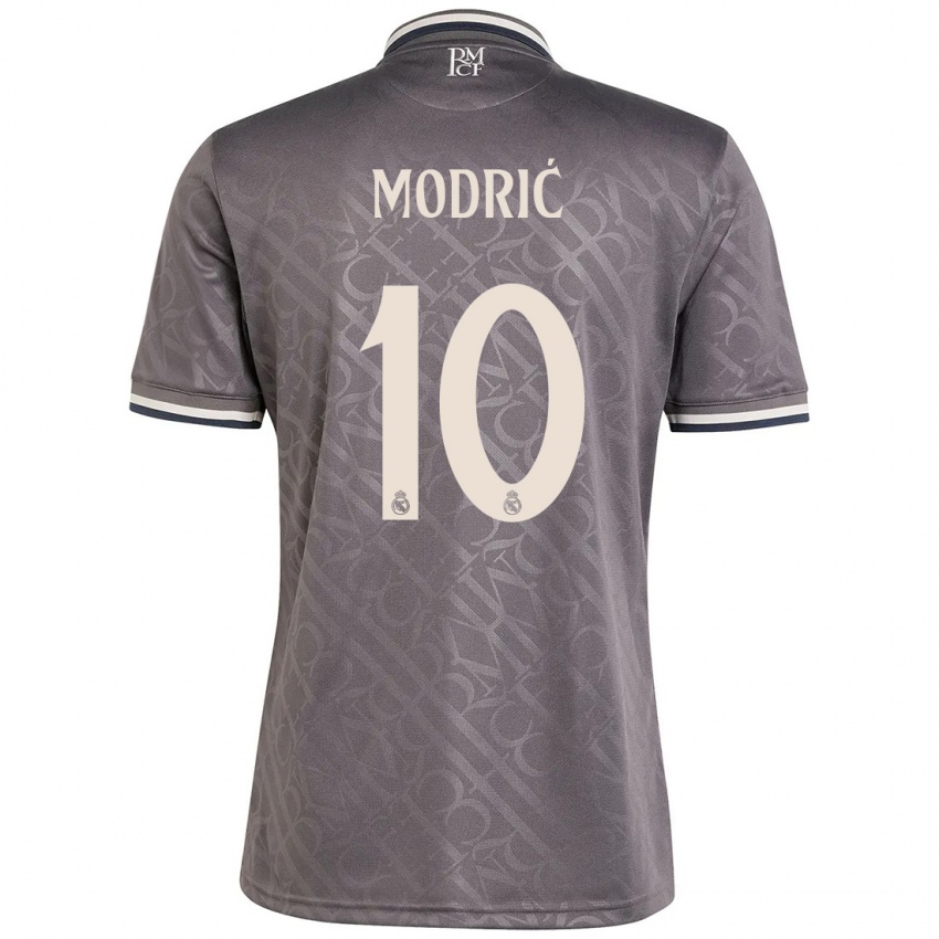 Criança Camisola Luka Modric #10 Carvão Terceiro 2024/25 Camisa Brasil