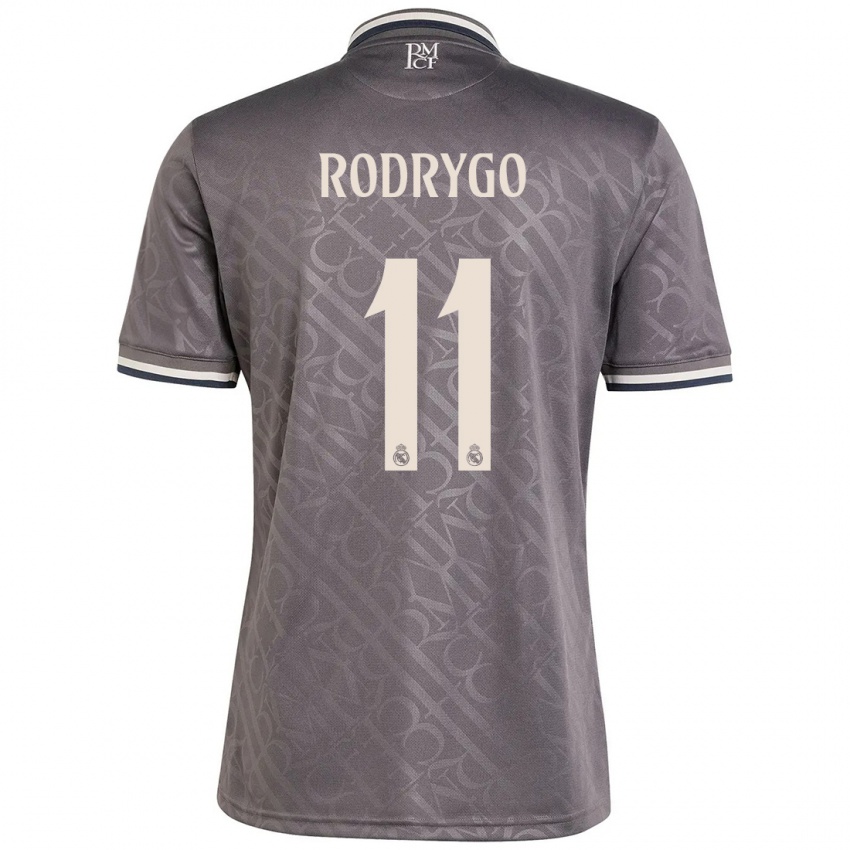 Criança Camisola Rodrygo #11 Carvão Terceiro 2024/25 Camisa Brasil