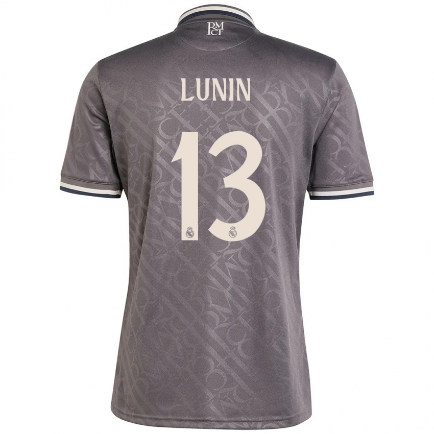 Criança Camisola Andriy Lunin #13 Carvão Terceiro 2024/25 Camisa Brasil