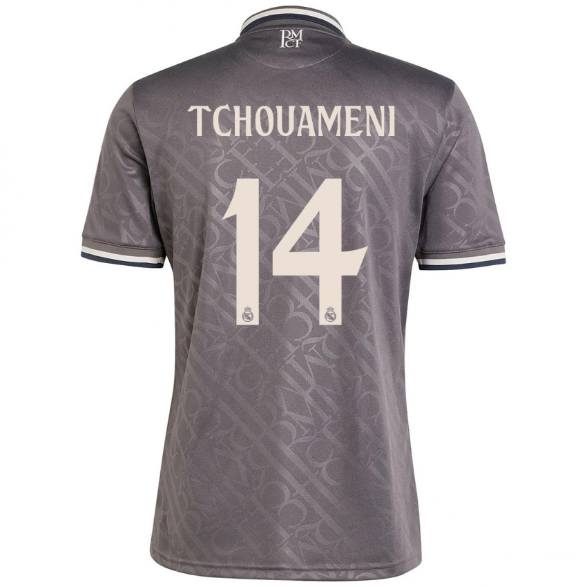 Criança Camisola Aurelien Tchouameni #14 Carvão Terceiro 2024/25 Camisa Brasil