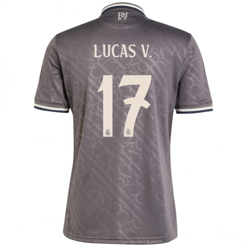 Criança Camisola Lucas Vazquez #17 Carvão Terceiro 2024/25 Camisa Brasil