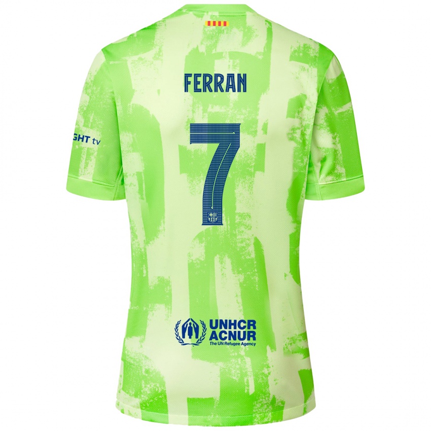 Criança Camisola Ferran Torres #7 Lima Terceiro 2024/25 Camisa Brasil