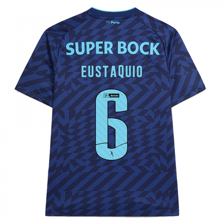 Criança Camisola Stephen Eustaquio #6 Azul-Marinho Terceiro 2024/25 Camisa Brasil