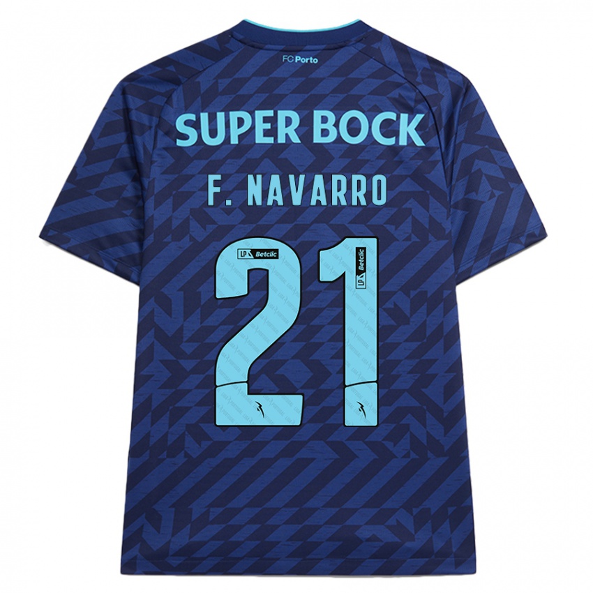 Criança Camisola Fran Navarro #21 Azul-Marinho Terceiro 2024/25 Camisa Brasil