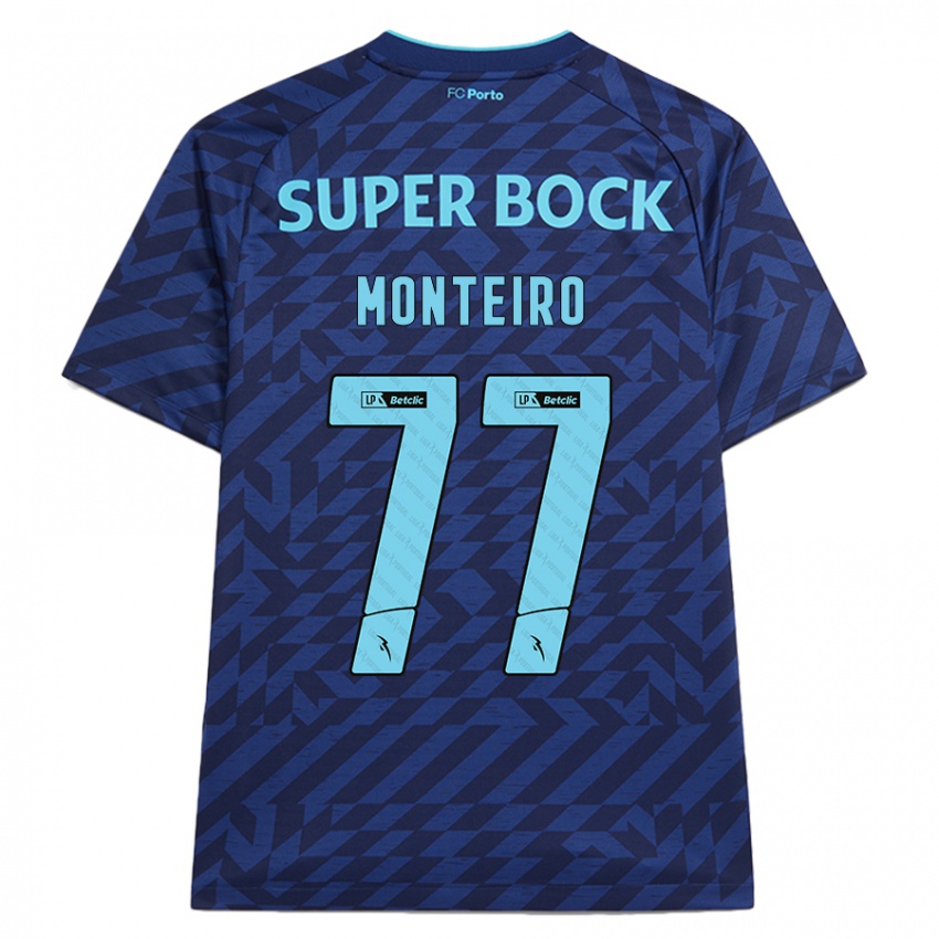 Criança Camisola Rui Monteiro #77 Azul-Marinho Terceiro 2024/25 Camisa Brasil