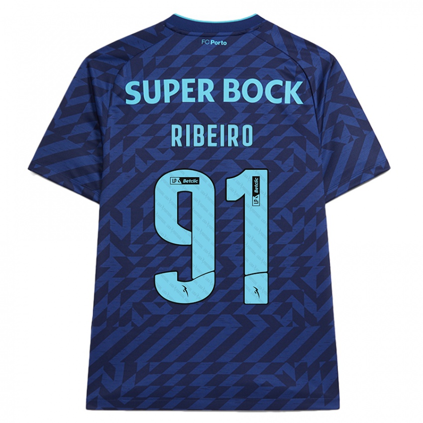 Criança Camisola Gonçalo Ribeiro #91 Azul-Marinho Terceiro 2024/25 Camisa Brasil