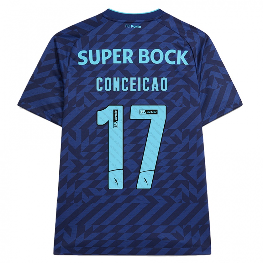 Criança Camisola Rodrigo Conceicao #17 Azul-Marinho Terceiro 2024/25 Camisa Brasil