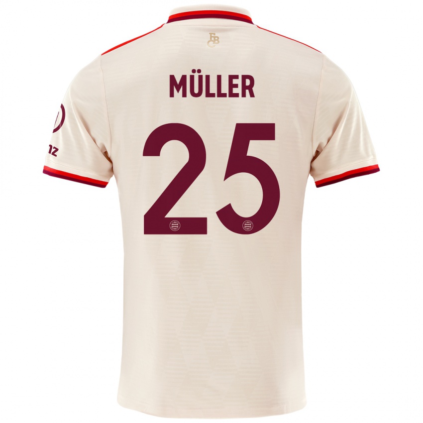 Criança Camisola Thomas Muller #25 Linho Terceiro 2024/25 Camisa Brasil