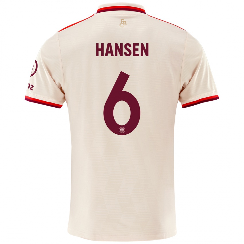 Criança Camisola Tuva Hansen #6 Linho Terceiro 2024/25 Camisa Brasil