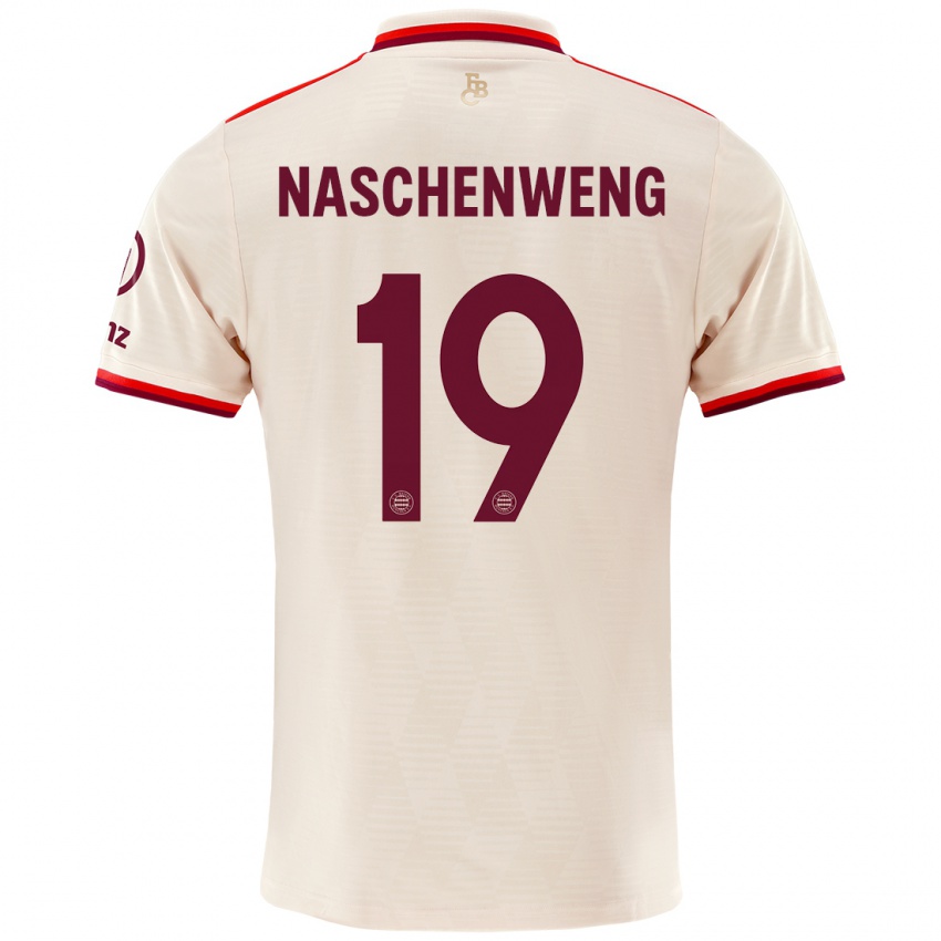 Criança Camisola Katharina Naschenweng #19 Linho Terceiro 2024/25 Camisa Brasil