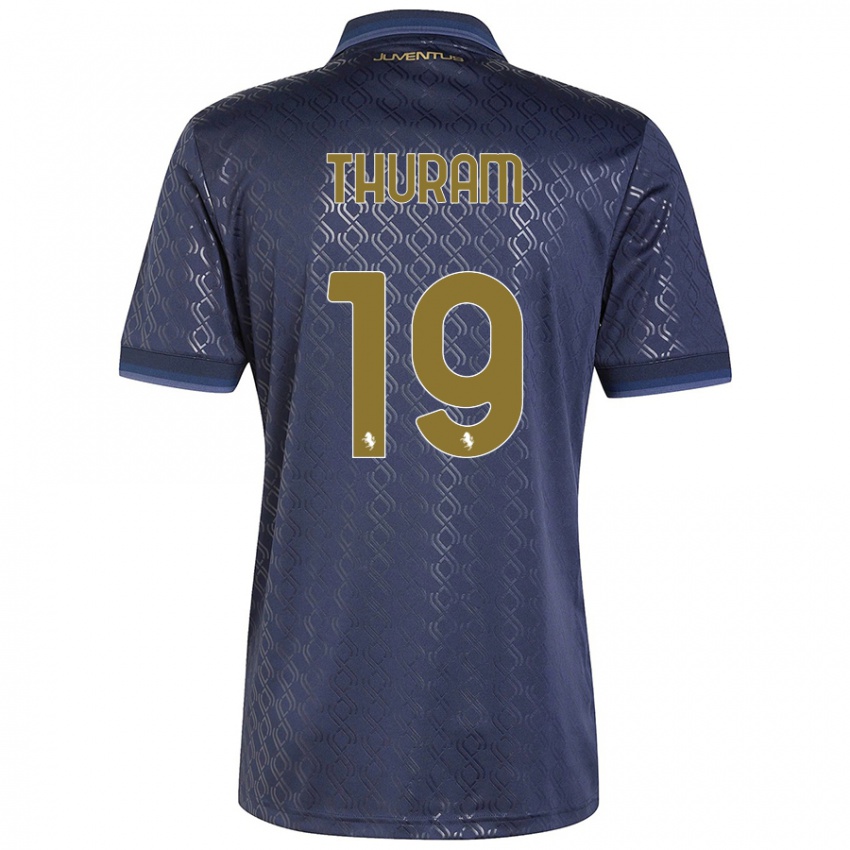 Criança Camisola Khéphren Thuram #19 Azul-Marinho Terceiro 2024/25 Camisa Brasil