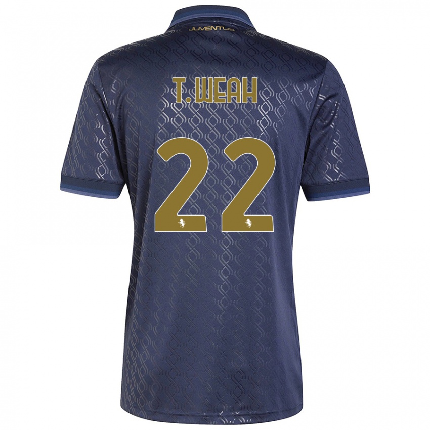 Criança Camisola Timothy Weah #22 Azul-Marinho Terceiro 2024/25 Camisa Brasil