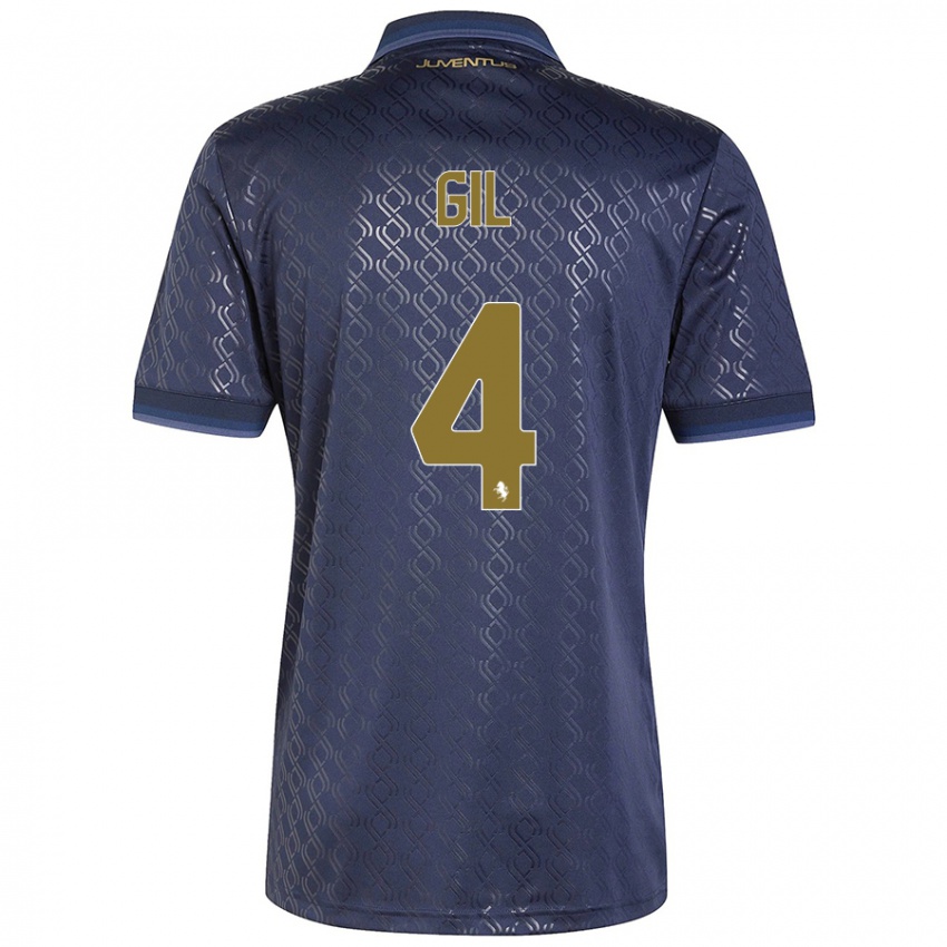 Criança Camisola Javier Gil #4 Azul-Marinho Terceiro 2024/25 Camisa Brasil