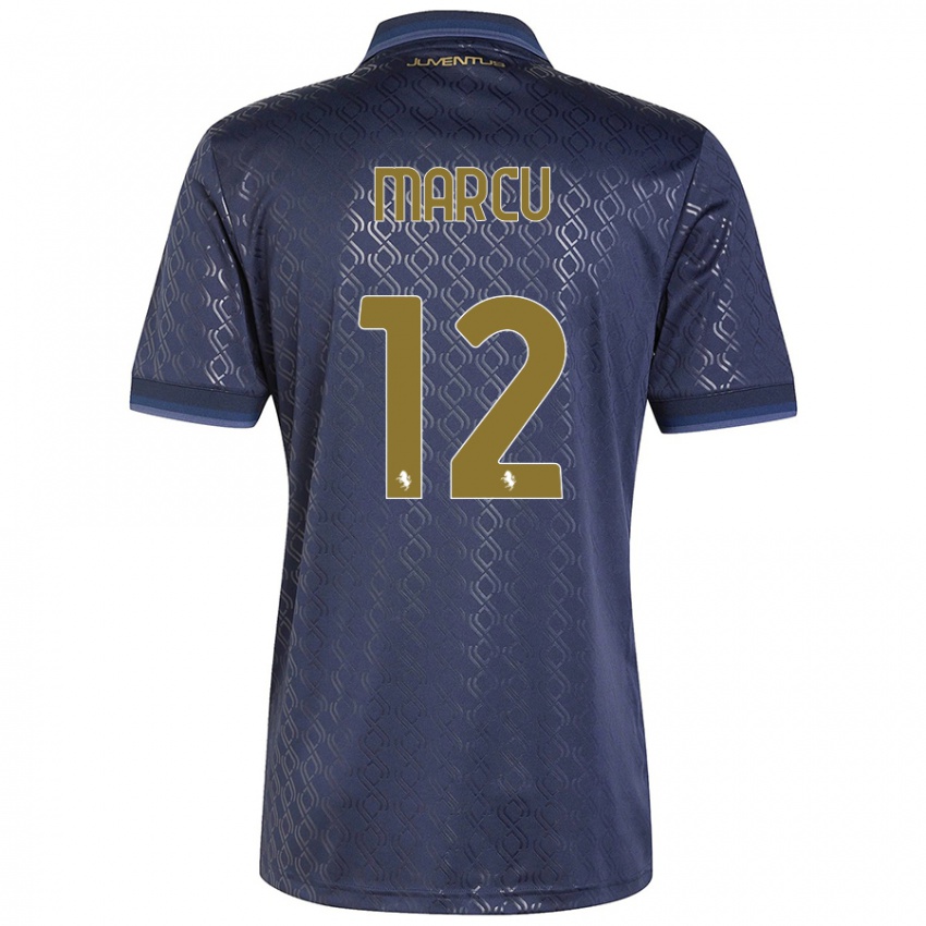 Criança Camisola Alessio Marcu #12 Azul-Marinho Terceiro 2024/25 Camisa Brasil