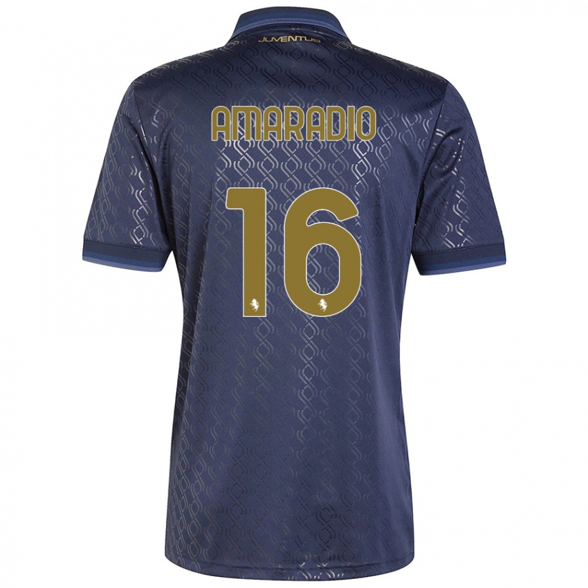 Criança Camisola Luca Amaradio #16 Azul-Marinho Terceiro 2024/25 Camisa Brasil