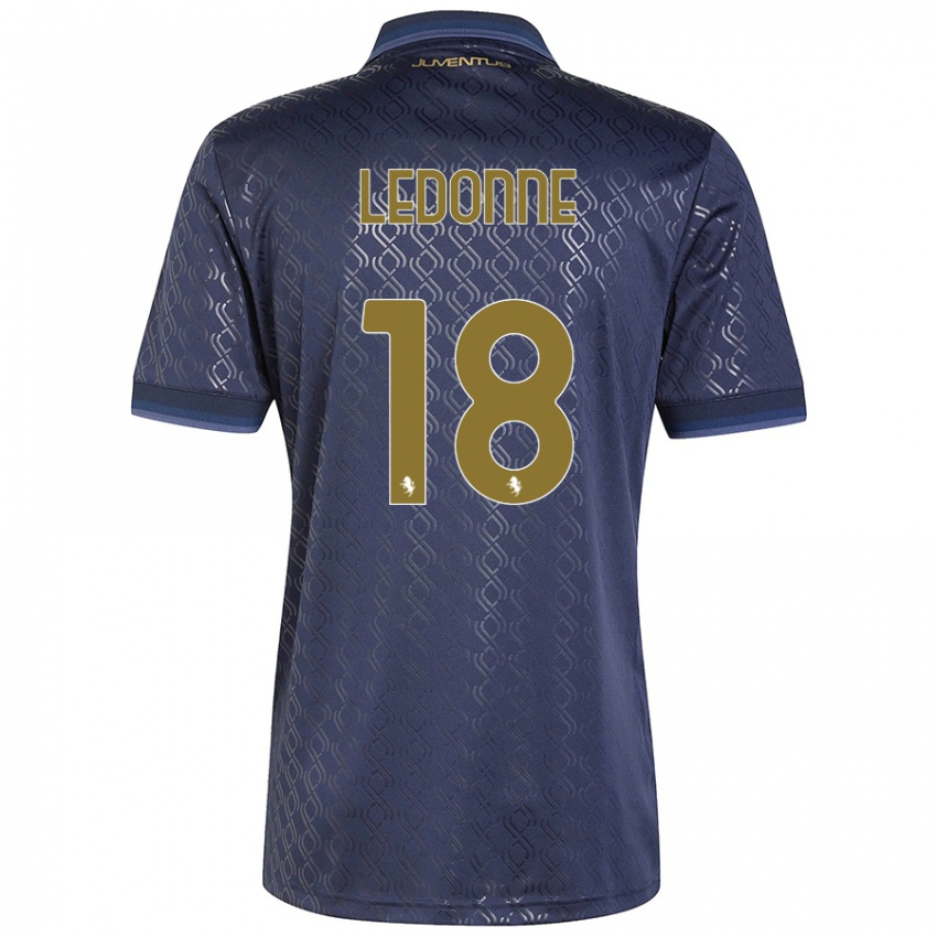 Criança Camisola Nicolò Ledonne #18 Azul-Marinho Terceiro 2024/25 Camisa Brasil