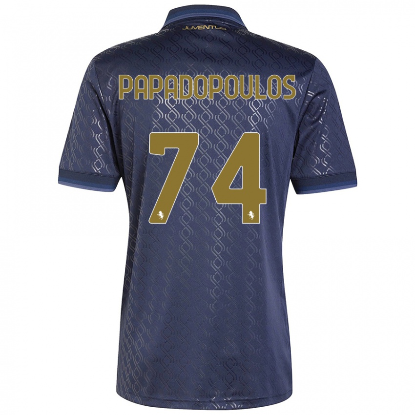 Criança Camisola Christos Papadopoulos #74 Azul-Marinho Terceiro 2024/25 Camisa Brasil