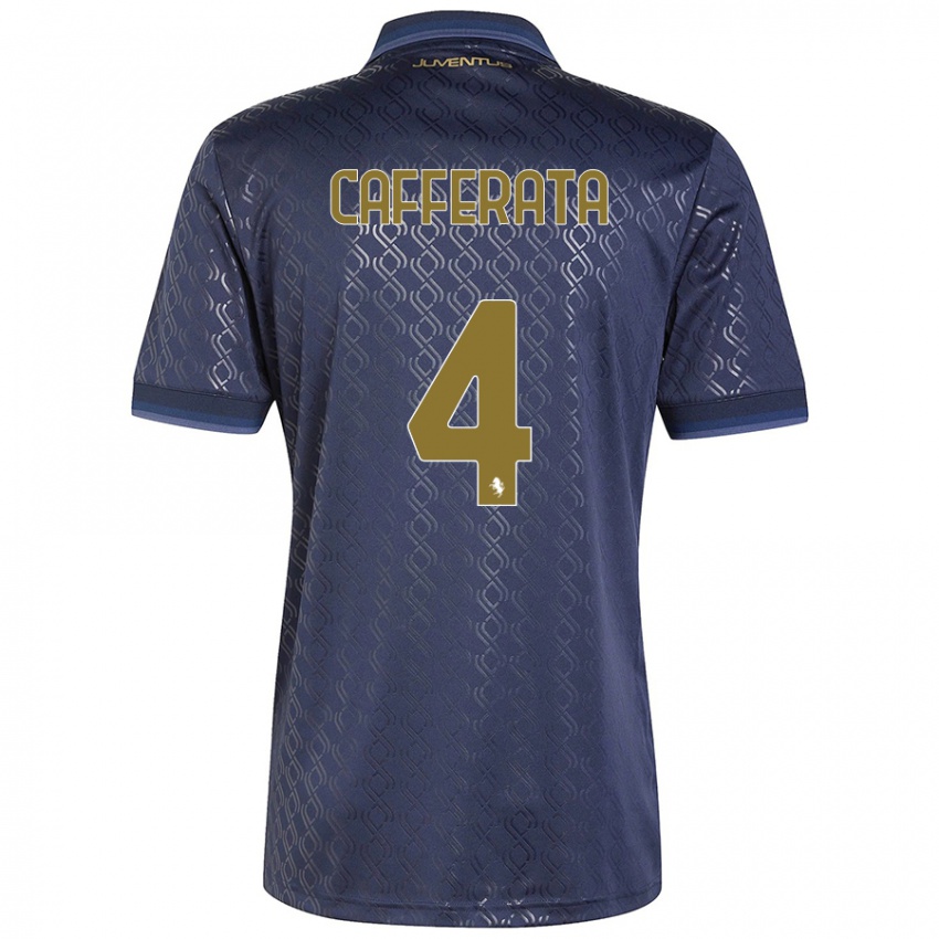 Criança Camisola Federica Cafferata #4 Azul-Marinho Terceiro 2024/25 Camisa Brasil