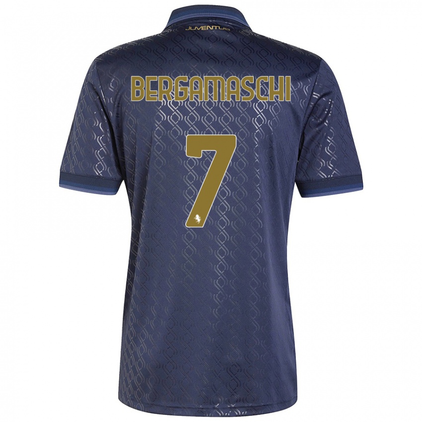 Criança Camisola Valentina Bergamaschi #7 Azul-Marinho Terceiro 2024/25 Camisa Brasil