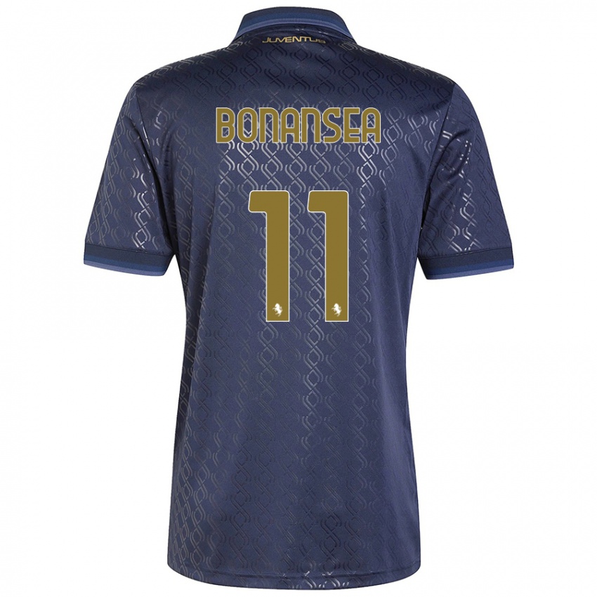 Criança Camisola Barbara Bonansea #11 Azul-Marinho Terceiro 2024/25 Camisa Brasil