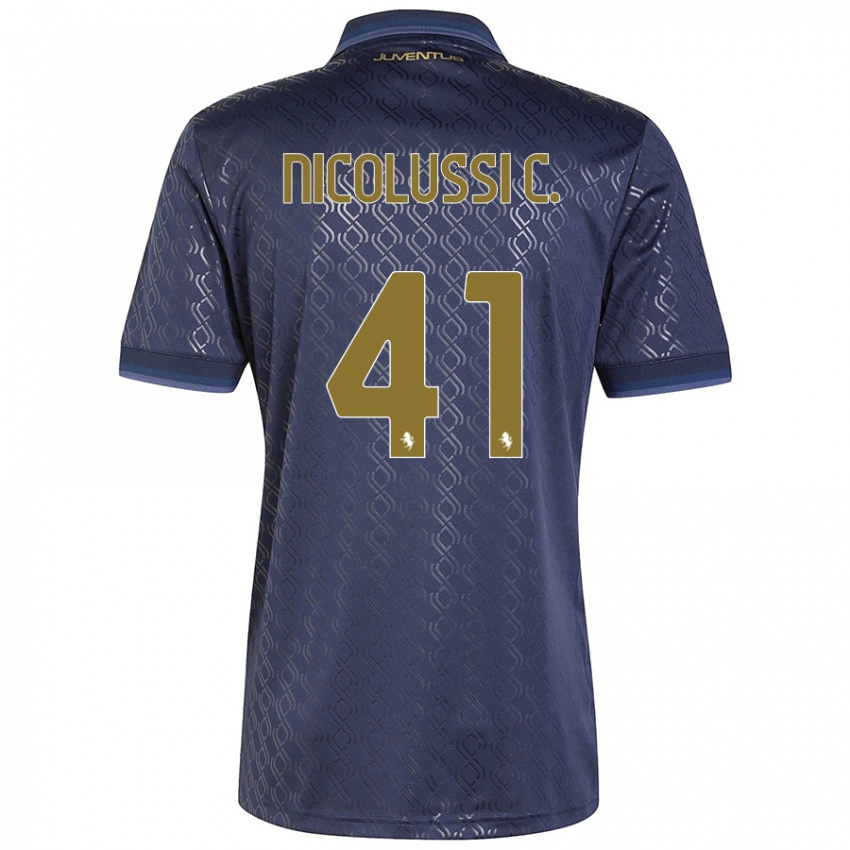 Criança Camisola Hans Nicolussi Caviglia #41 Azul-Marinho Terceiro 2024/25 Camisa Brasil