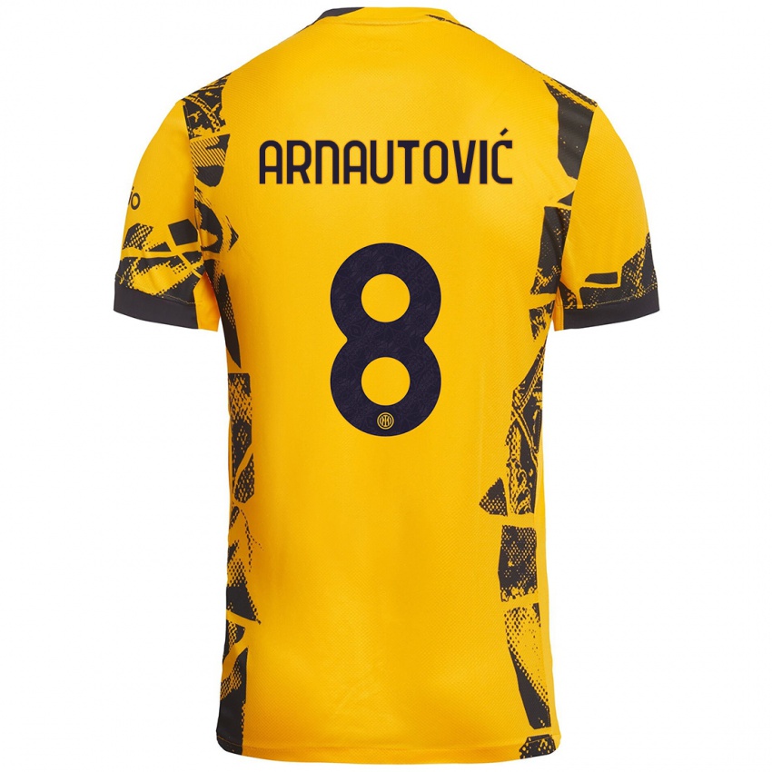 Criança Camisola Marko Arnautovic #8 Ouro Preto Terceiro 2024/25 Camisa Brasil