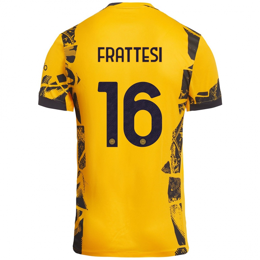 Criança Camisola Davide Frattesi #16 Ouro Preto Terceiro 2024/25 Camisa Brasil